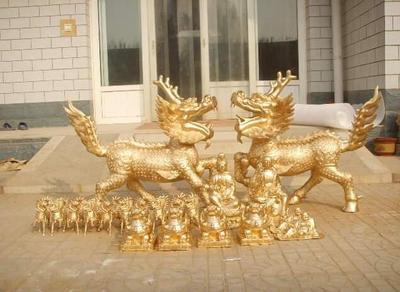 铸造铜麒麟价格-新疆铜麒麟-博雅雕塑(查看)